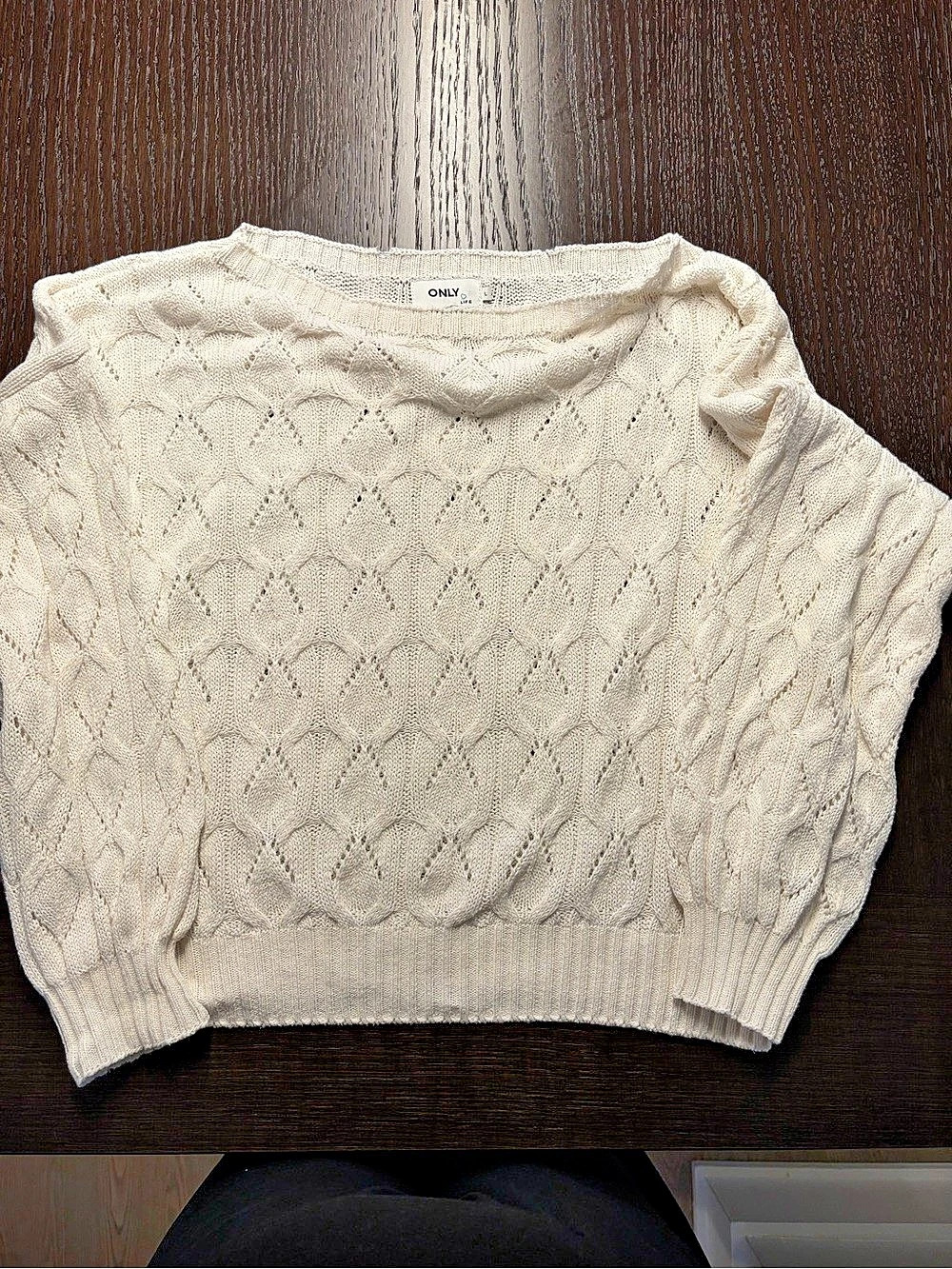 Only Cream Geometric Knit Sweater